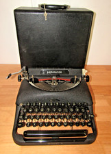 Vintage 1940s Remington Rand Model 5 Portable Black Typewriter w/ Case & Key thumbnail