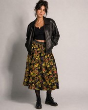 Vtg 90s Southwestern Grunge Art Midi Skirt Women Sz 10 12 Midi Colorful Abstract