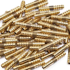 Brass Barb Splicer Mender 1/4-Inch Hose ID Fitting Air Water Fuel Hose Joiner...