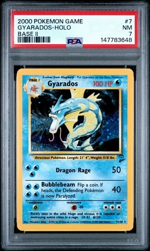 Pokemon 2000 Base Set 2 Gyarados PSA 7