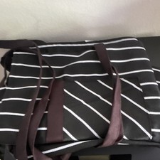 Syntus Women's Black White Striped apron