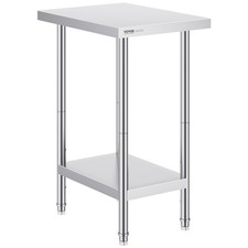 34in H x 24x18in W Stainless Steel Worktable & 3 Adjustable Levels