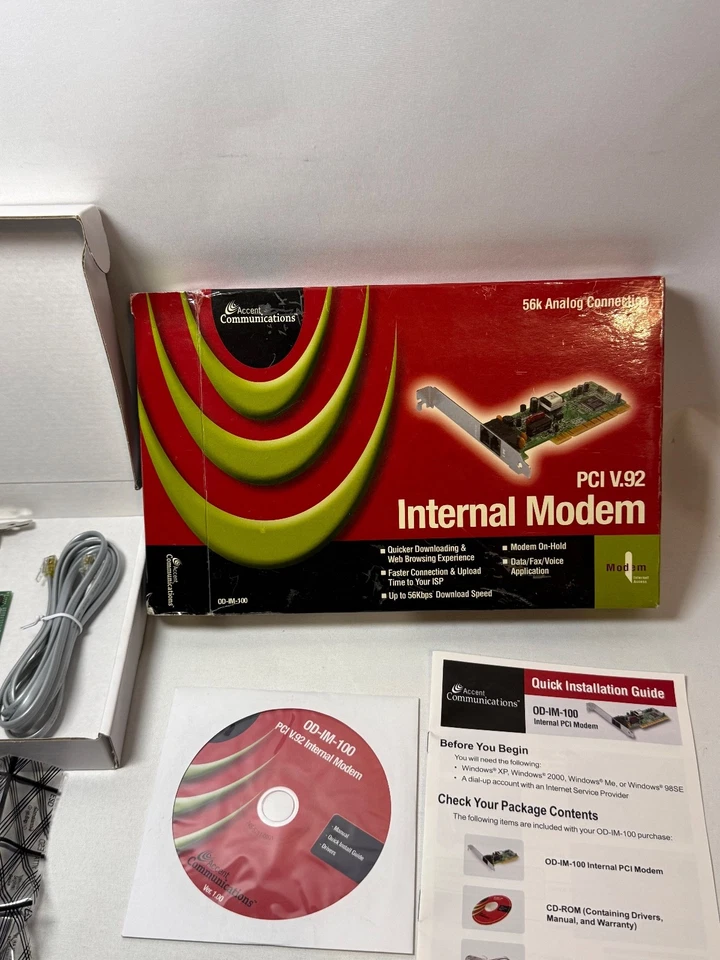 Accent Communications PCI V.92 Internal 56k Modem MD1-1001-4101 new - Image 4 of 4