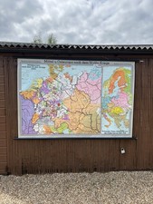 Large vintage roll up map chart art central & East Europe post 30 year war 1660