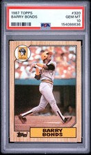 1987 Topps #320 Barry Bonds PSA 10 Giants HOF MLB Baseball Gem Mint RC Rookie