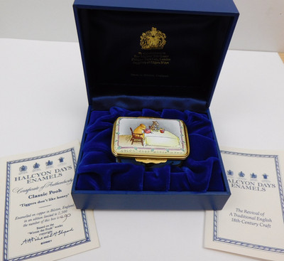 Halcyon Days Disney Winnie The Pooh Enamel Trinket Box Tigger's Dont Like Honey