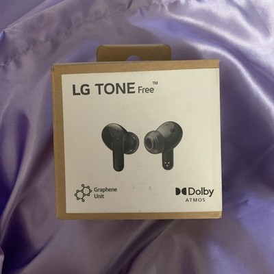 New LG TONE Free T90Q Bluetooth Earbuds Dolby Atmos Meridian ANC Graphene Black