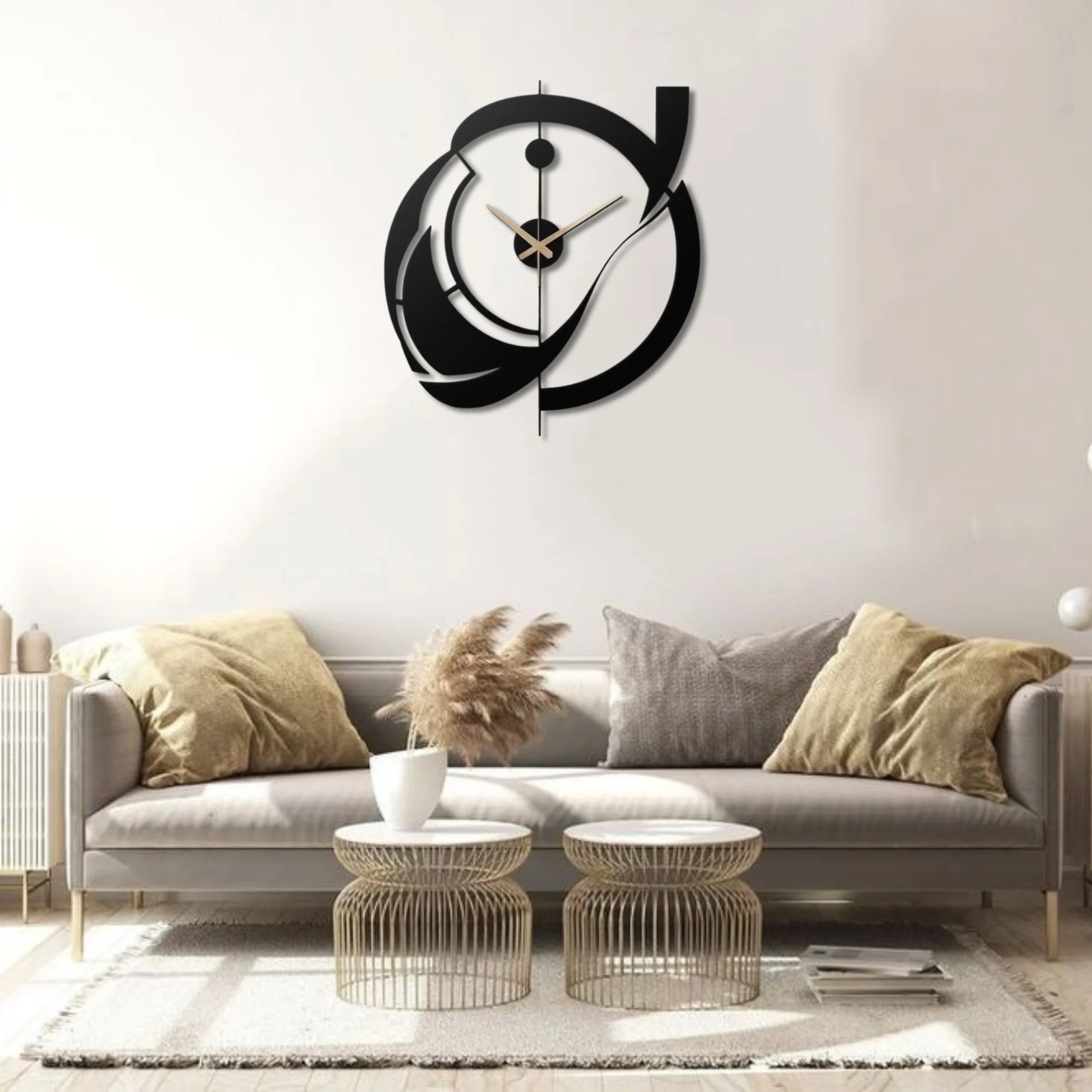 Decorivie - Dynamic Swirl Design Metal Wall Clock Contemporary Decor Art