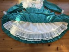 Vintage Golden Age Girls 12 Green Lace & Ruffle Trim Full Circle Dress USA — photo 9