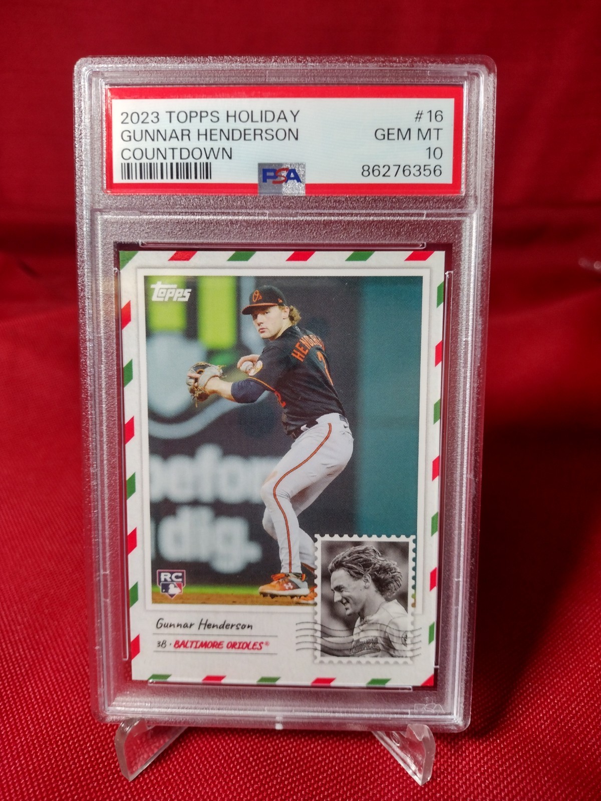 2023 Topps Holiday GUNNAR HENDERSON ROOKIE Countdown #16 PSA 10 view 2