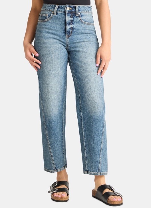 Time & Tru Women’s High Rise Barrel Jeans Dark Wash Size 12