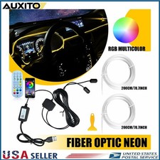 RGB LED Strip Light Optic Fiber Car Interior Ambient Lighting APP Remote Control