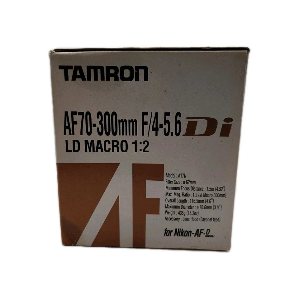 Tamron LD AF70-300mm F/4.0-5.6 LD Di Macro  1:2 Lens For Nikon NEW IN BOX - Image 2 of 4