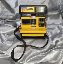 POLAROID JOB PRO 600 FILM CAMERA - BLACK YELLOW - TESTED / WORKS