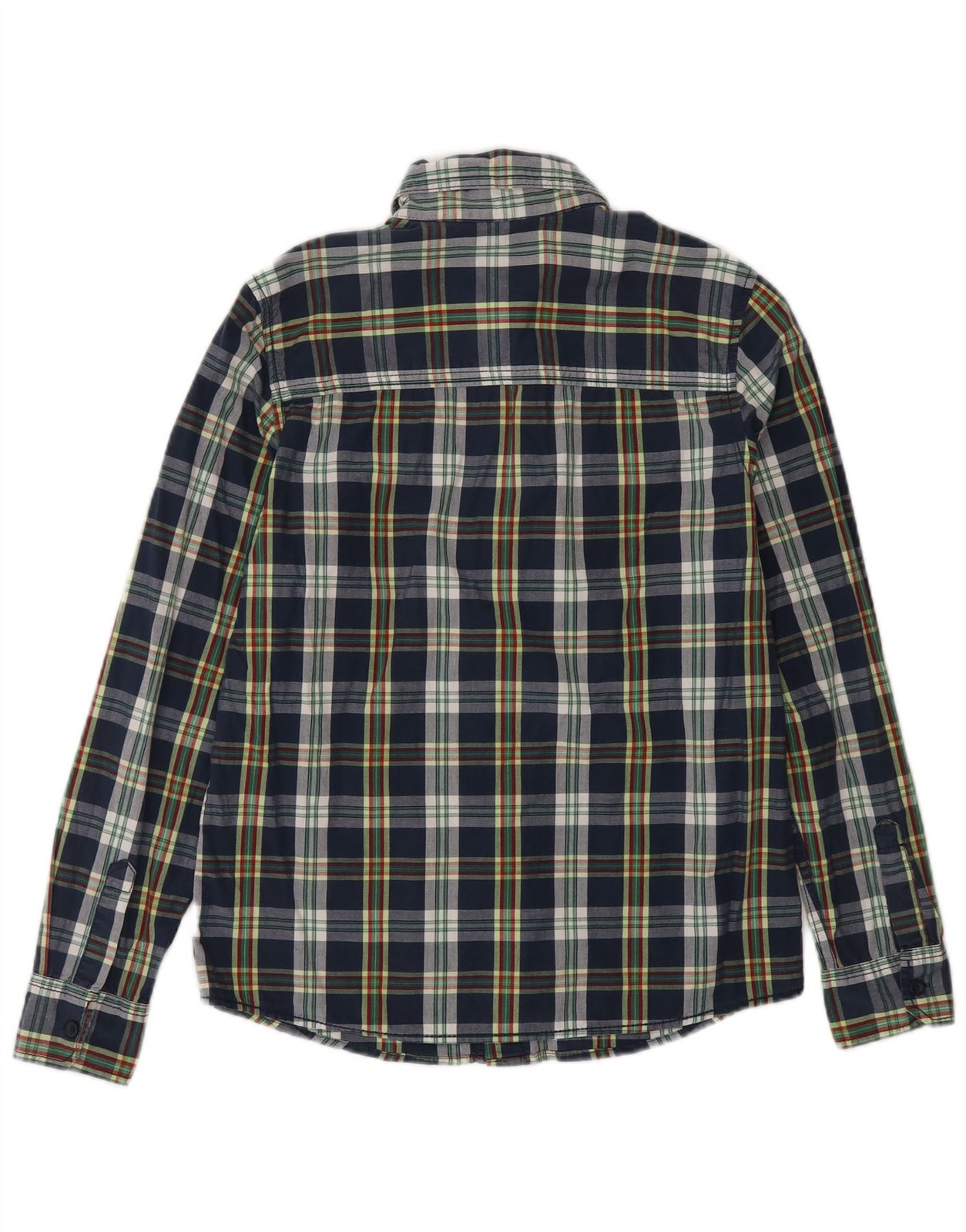 BENETTON Boys Shirt 9-10 Years Navy Blue Check AU21 image 2