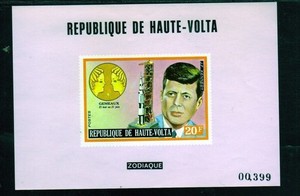 BURKINA FASO 1963 J.F.K MINT VF NH O.G IMPERF. S/S (1BF)
