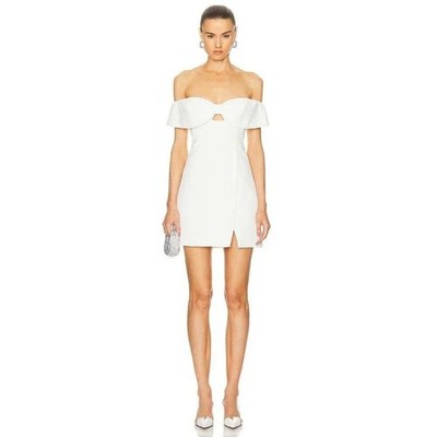 Self-Portrait White Crepe Bow Mini Party Dress Size 10