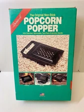 Bromwell Original Popcorn Popper USA Made Nonstick Campfire Stovetop Outdoor Vtg