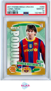 LIONEL MESSI LIGA BBVA PANINI MEGA CRACKS LIGA BBVA 2011 369 PSA 10