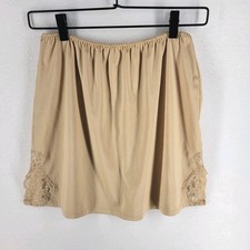 Bali Studio Lace Detail Womens Half Slip Skirt Size S Champagne Neutral Lingerie