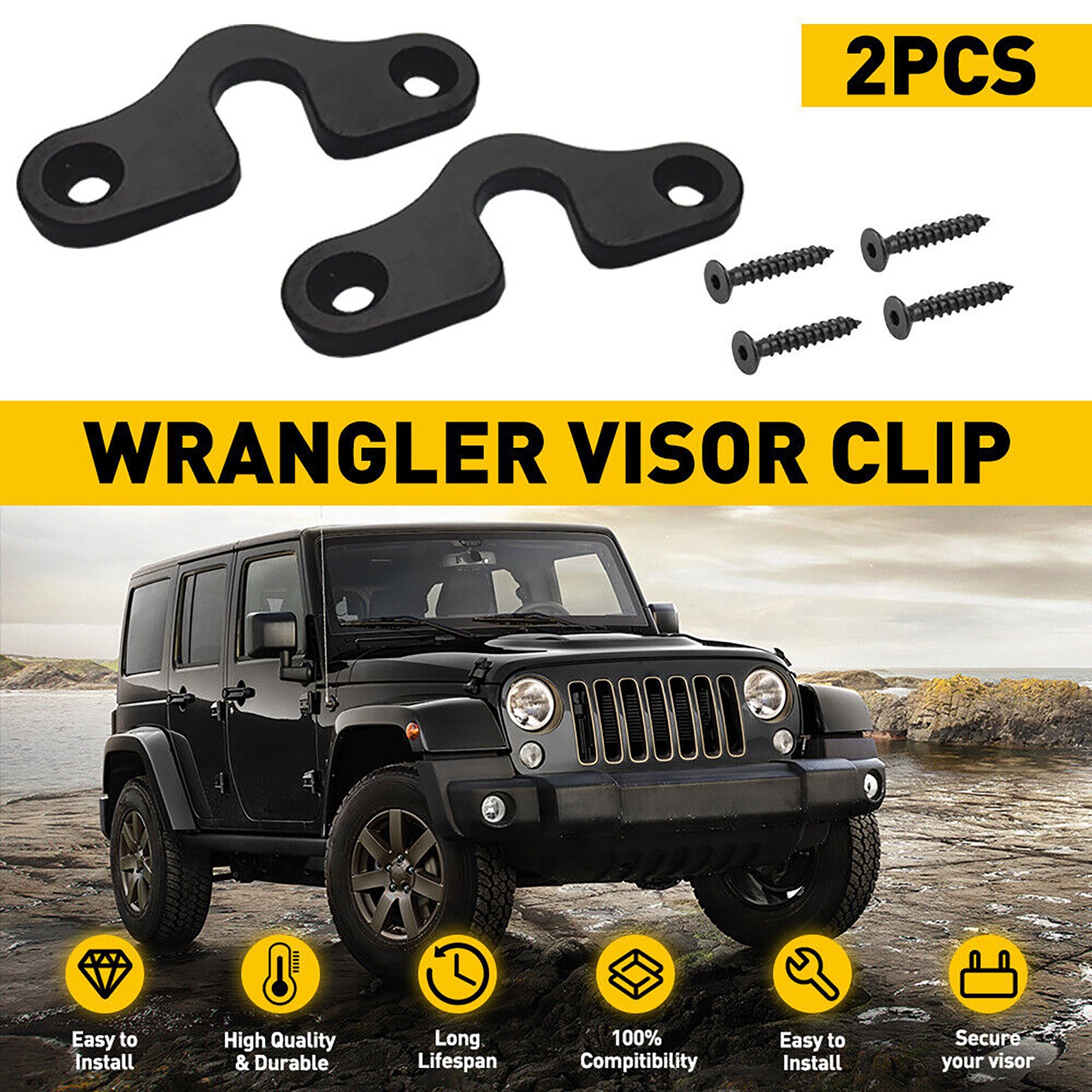 Sun Visor Clips Sunvisor Screws Fit For 2018 JEEP JK JL JT GLADIATOR WRANGLER 2X thumbnail 2