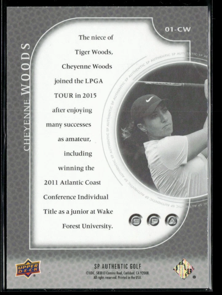 2021 SP Authentic '01 Retro Tribute #01-CW Cheyenne Woods - Image 2 of 2
