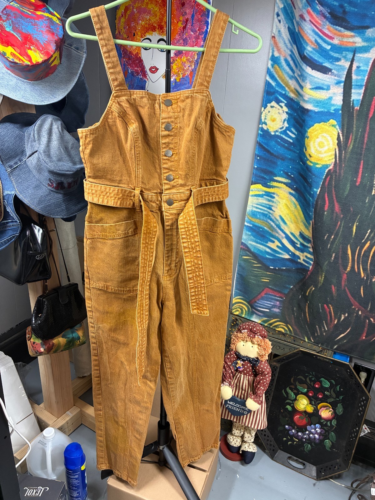 Universal Thread Mustard Utility Overalls Women’s… - image 1