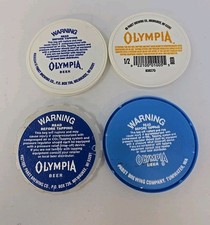 VTG Olympia Beer Keg Cap Set Of 4 Made in The USA Rare Find Advertising