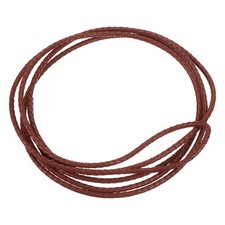 2.2 Yards 5mm Dia Leather Cord Braided String for DIY Crafts, Light Brown