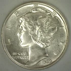 1939 Mercury Dime Silver Brilliant Uncirculated 10c US Type Coin BU Ten Cents