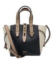 Borsa a mano FURLA in pelle nera bianca beige dal Giappone
