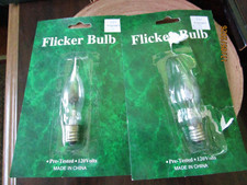 2 120V Flicker Bulbs, Candelabra Base, 1 Watt