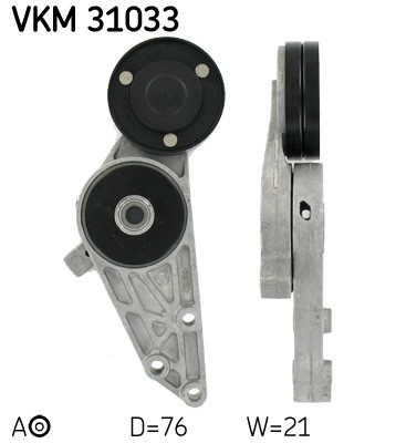 Upper SKF-OE VKM 31033 Belt Tensioner, V-ribbed belt for AUDI,SKODA,VW