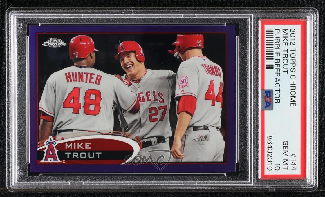 2012 Topps Chrome Retail Purple Refractor Mike Trout #144 PSA 10 GEM MT 9y4