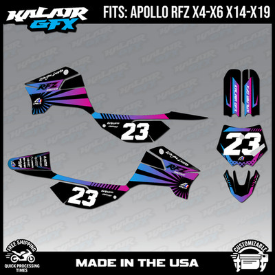 Graphics Decal Kit For Apollo RFZ X4 X5 X6, X14 to X19 FH Series - Purple