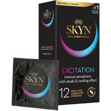 SKYN Excitation Studded Condoms-12 Count-Ultra-Thin,Lubricated Latex-Free Condom