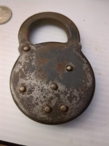 Vintage Antique Eagle Mastodon Eight Lever padlock No Key - Picture 2 of 2