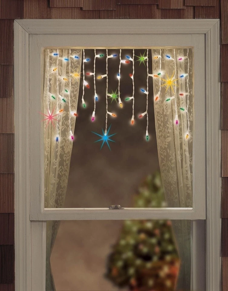 Tupkee Christmas Twinkle Window Icicle Lights - 3 Feet, 50 LED Multicolor lights - Image 2 of 3