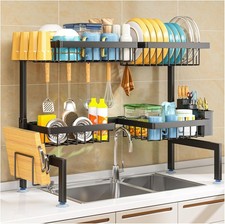 Dish Drainer Rack - Over the Sink Dish Drying Rack with 4 Basket, 2-Tier Expand