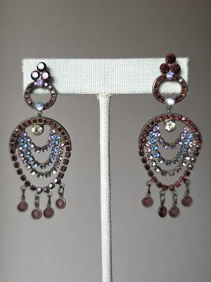 Sorrelli Rhinestone Earrings Dangles Multi Color Statement Chandelier