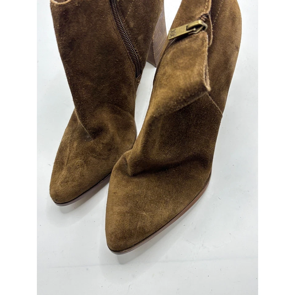 Botas al Tobillo Ivanka Trump Marrón Gamuza Punta Tacón de Cuña Cremallera Lateral Talla 8M Foto 3 de 4