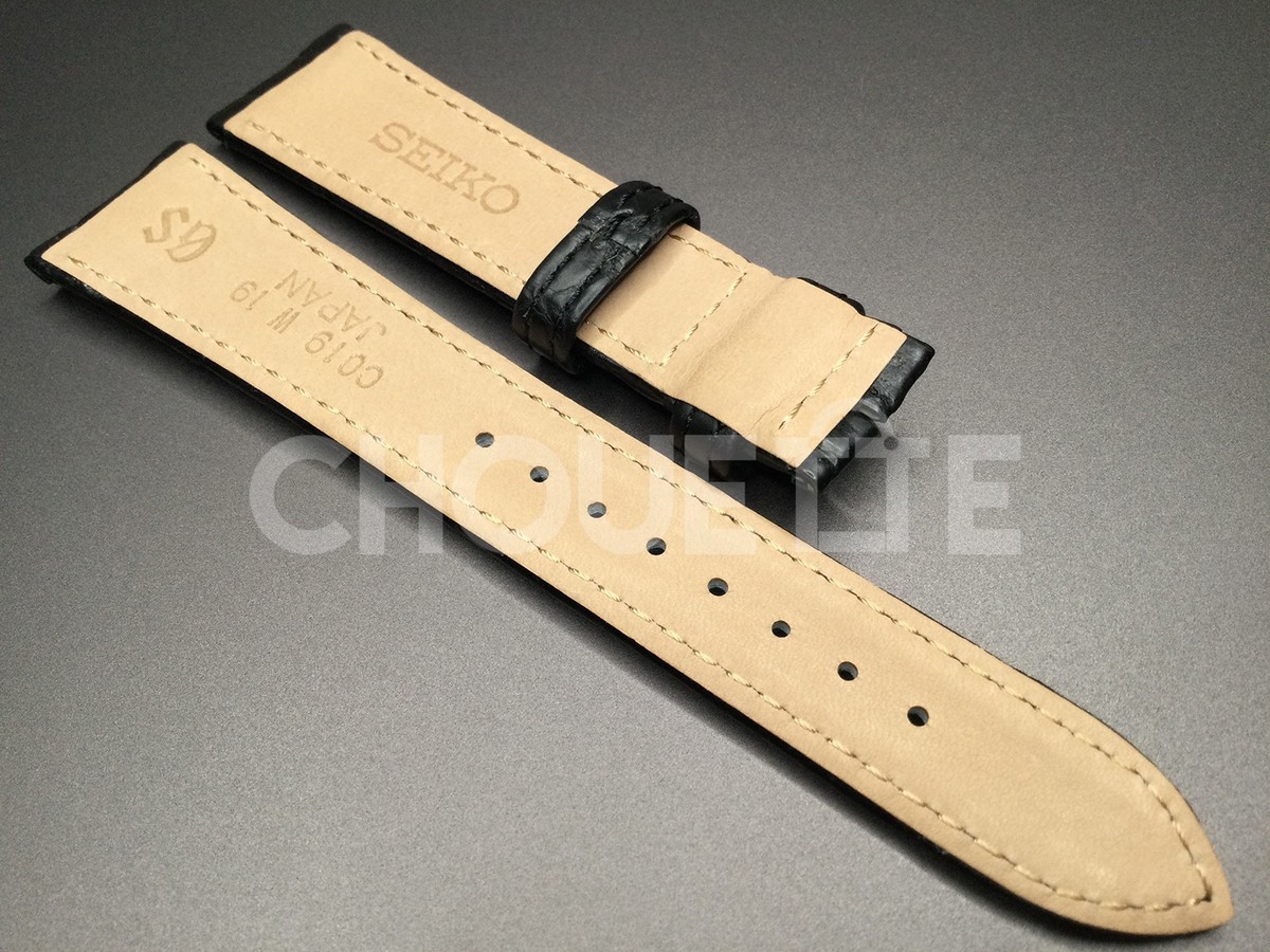 Genuine Grand Seiko SBGR095 / 9S65-00R0 19mm Black Crocodile