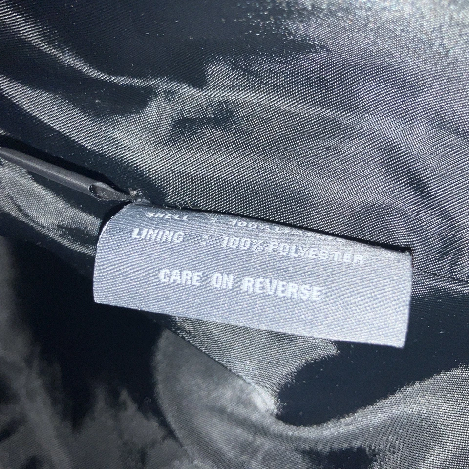 Kenneth Cole Reaction Black 100% Leather Button Front Spy Jacket Blazer Women L - Image 4 of 4