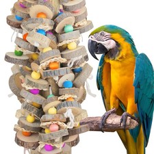 Large Bird Toys for Parrots Natural Colored Wooden X Large, Colorful