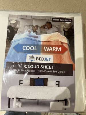 NEW BedJet Cloud Sheet Single Zone Queen Pure Cotton White Heating & Cooling