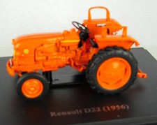 Renault D22 Tractor Die Cast Model on Plynth - 1956 Orange 1/43 Scale - T48 Post