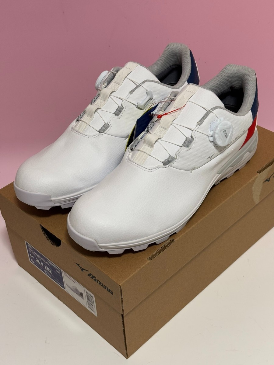 MIZUNO Golf Shoes WAVE HAZARD AQUA BOA WIDE 51GM2470 White Red
