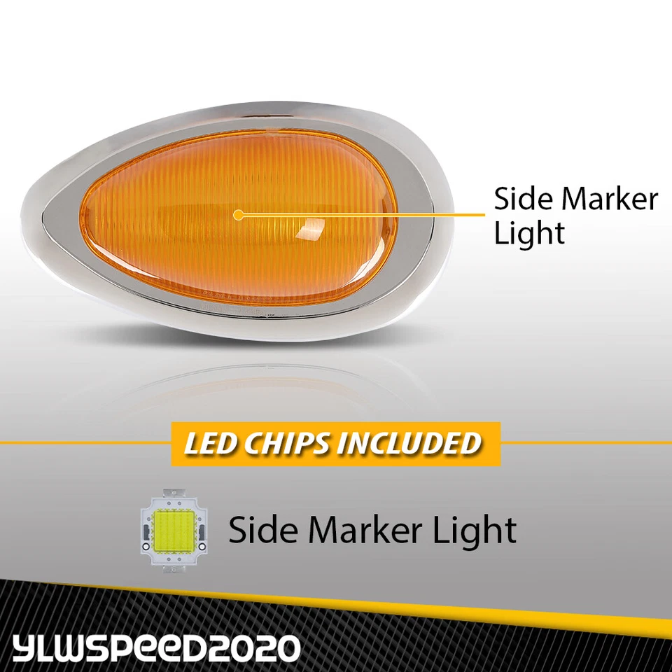 Подходит для Freightliner Century / Columbia 15 светодиодов боковой габаритный сигнальный фонарь - Изображение 3 из 4