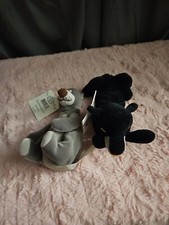 The Disney Store Bagheera And Baloo Jungle Book Bean Bag Plush With Tags. Clean