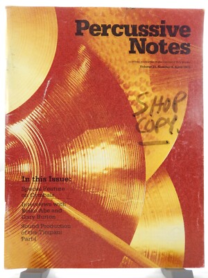 PERCUSSIVE NOTES PAS Magazine 1983 April V21 #4 Cymbals Gary Burton Timpani VG